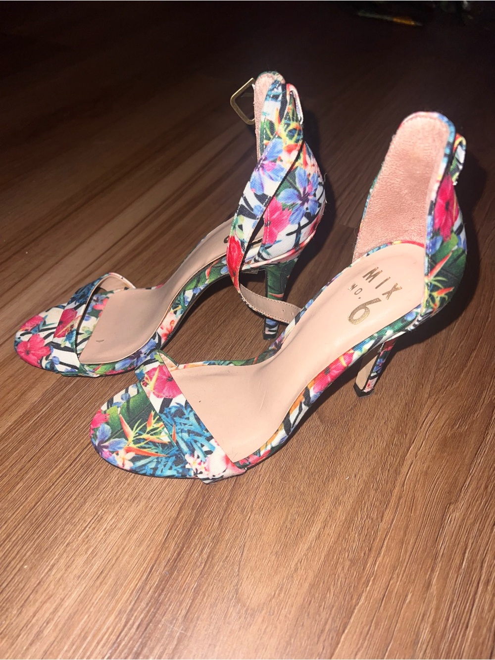 Mix No. 6 Floral Slingback Heels - Pink, Blue, Green